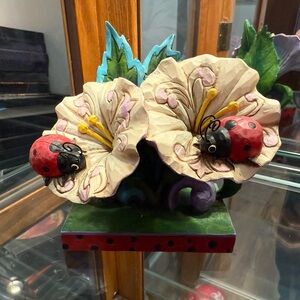 Jim Shore Heartwood Creek “Love Bugs” #4037653 Ladybugs on Flowers 2013